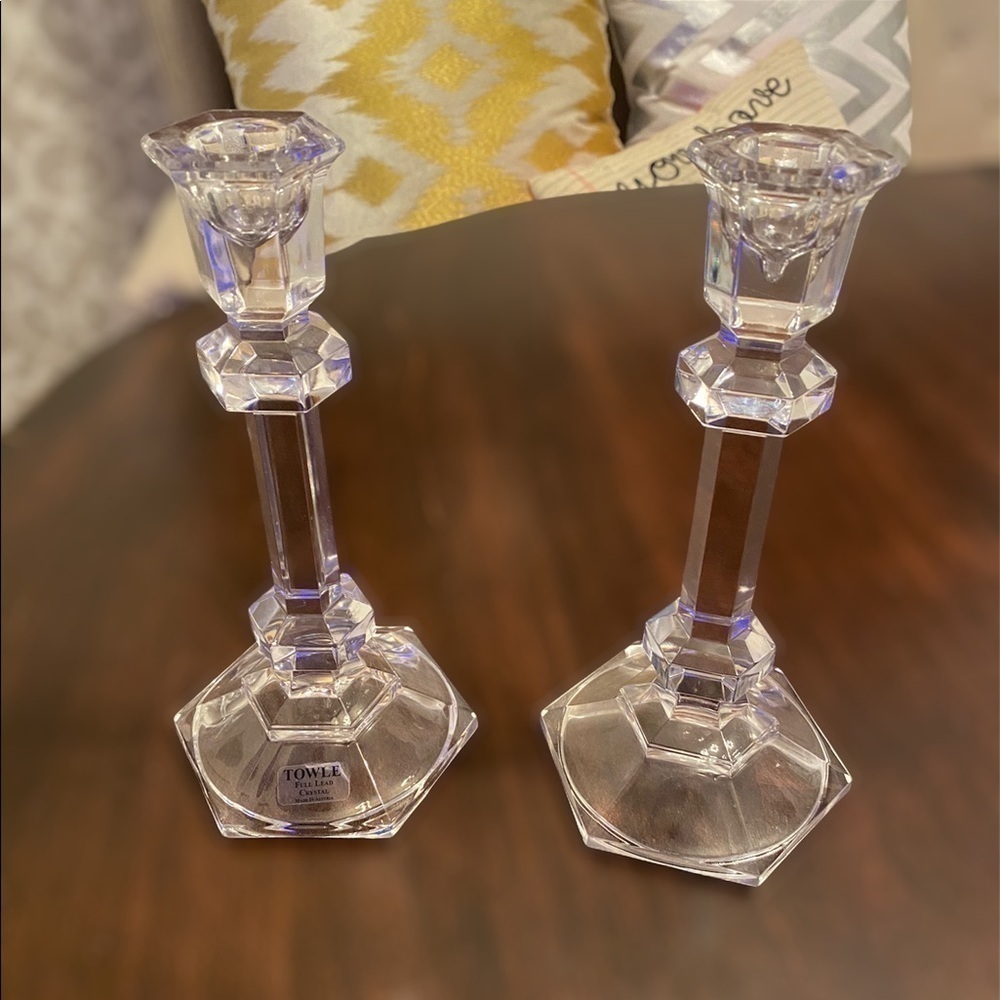 𝅺TOWLE crystal lead candle holders